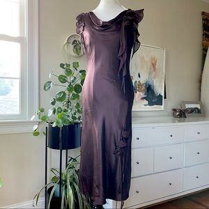 Vintage Morrell Maxie Silk Cowl Neck Column Dress